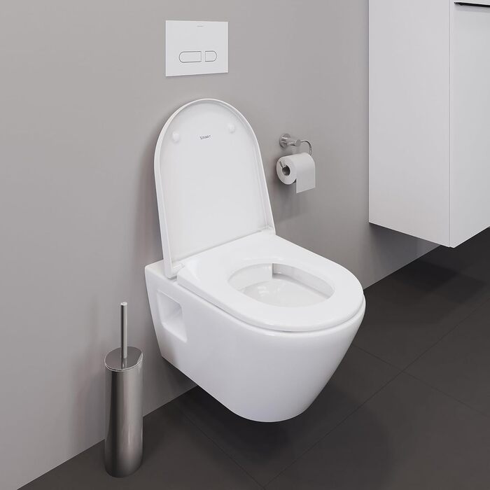 Набір для унітазу Duravit D-Neo, підвісний унітаз, сидіння з м'яким механізмом закриття, унітаз з відкритим обідком для змиву, знімна кришка унітазу, білий