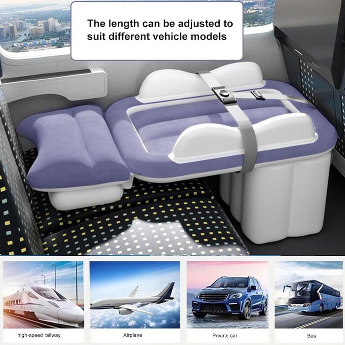 Легкий дорожній матрац для малюків, двосторонній флок, конструкція для швидкого надування, підходить для літака, автомобіля, використання на вулиці, складне дитяче ліжечко з насосом
