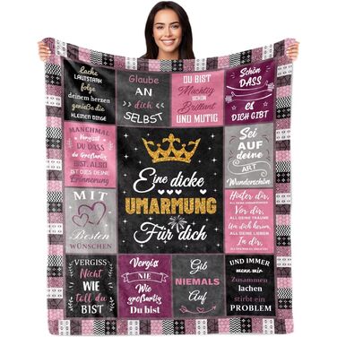 Подарунки для дівчини, плед для обіймів, подарунки для найкращої подруги, подарунок дівчині на день народження, подарунки для жінок, дівчини, сестри, мами на Різдво, день народження, рожевий подарунковий плед для обіймів 200x150 см