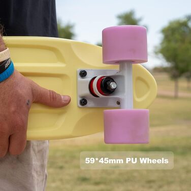 Дюймовий ретро скейтборд для дітей та дорослих з високошвидкісними шарикопідшипниками ABEC 9 карбон, 22-