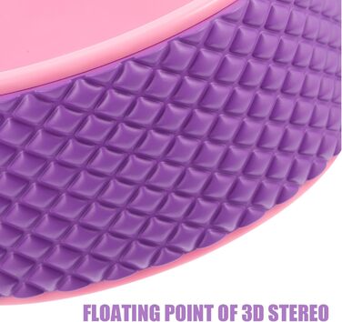 Колесо для йоги Mikinona з пластику для фітнесу та пілатесу, валик для спини з масажними виступами, нековзне колесо для прогинів назад для тренувань з йоги та розкриття хребта, підходить для початківців, рожевий