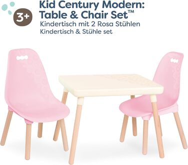 В. простору дитячий стіл з 2 стільцями, дитяча сидяча група - 1 стіл і 2 дитячі стільці з дерев'яними ніжками для дітей від 3 рокі