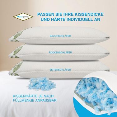 Дорожня подушка 40x24x12 см з гелевих пінопластових паличок та чохла з алое вера - охолоджувальна подушка з м&39якою охолоджувальною піною - охолоджувальна подушка для голови - для сну на животі, на спині та на боці - дорожня подушка 40x24x12 см з охолодж