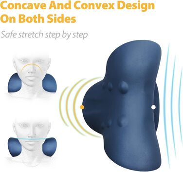 Анзорхальні носилки для шиї Біль у шиї Розтяжка для шиї Ортопедичні носилки для шиї Шийне витягування шиї Плечей Шийне витягування при болях у шиї Головний біль Біль у плечах Біль у спині (темно-синій)