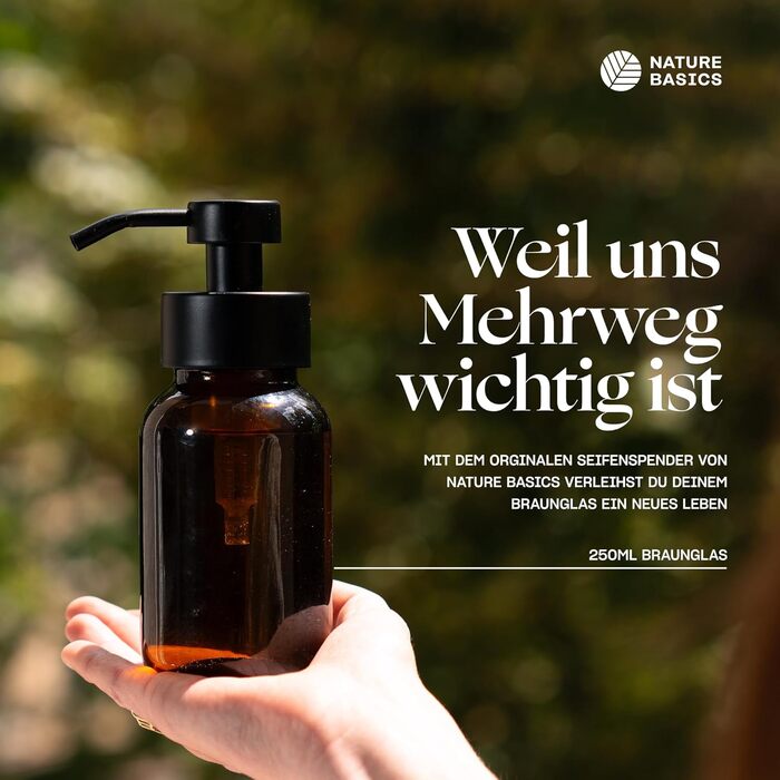 Набір скляних банок для зберігання Nature Basics - 4 x 400 мл - Банки з бурштинового скла з різьбовими кришками та щільно закриваючими алюмінієвими кришками - для зберігання продуктів та косметики - Герметичні та придатні для миття в посудомийній машині