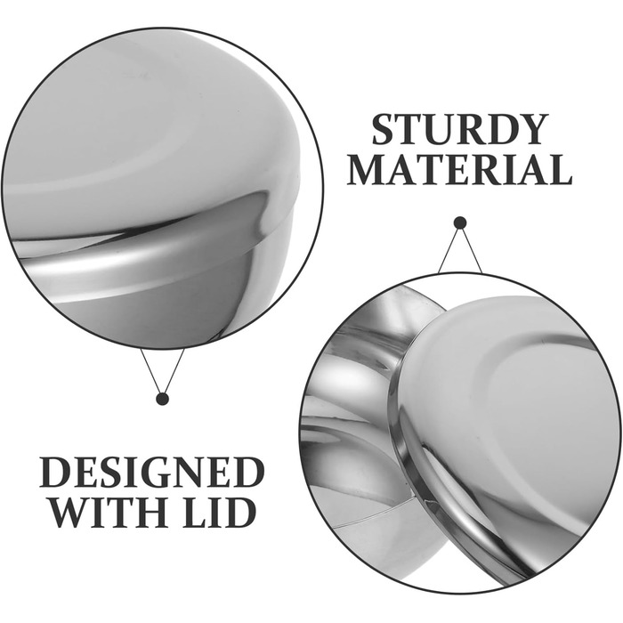Миски з нержавіючої сталі Toyvian з кришками, набір із 3 глибоких мисок для рису та супу, маленькі металеві миски з подвійними стінками, ізольовані миски для рису для салату, закусок та зберігання.
