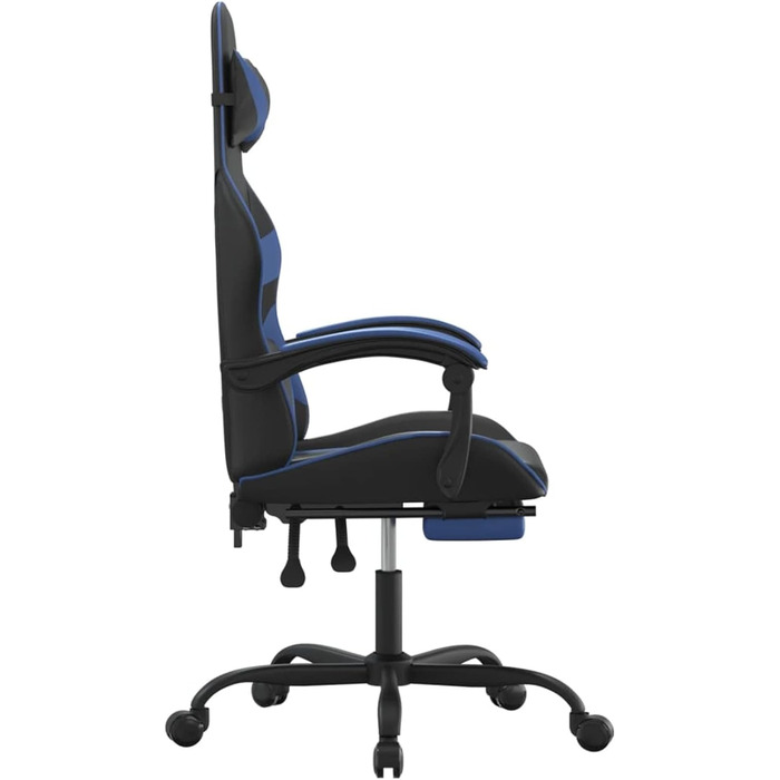 Ігрове крісло з підставкою для ніг, крісло для ПК, ігрове крісло, крісло для геймерів, крісла для ігор, крісла для кабінету, комп&39ютерне крісло, крісло для PlayStation, чорно-синя штучна шкіра