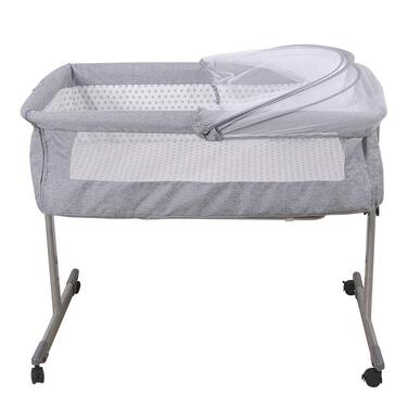Дитяча колиска LANTUS, люлька, дорожнє ліжечко, складне дитяче ліжечко, бічне ліжко, колиска-гойдалка з функцією гойдання, включаючи москітну сітку, матрац та сумку (96 * 57 * 77 см (сіра))