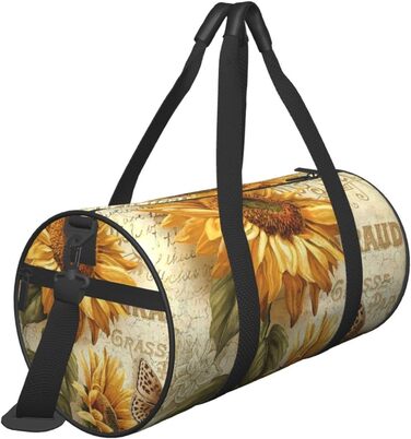 Вінтажна спортивна сумка-мішок з соняшниками для чоловіків та жінок, дорожня сумка, сумка для тренувань