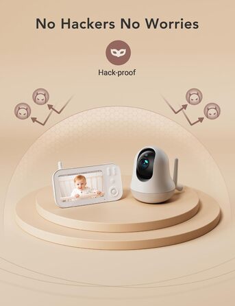 Відеоняня з камерою 5 дюймів, відеоняня з камерою без Wi-Fi, радіоняня з акумулятором 4000 мАг, нічне бачення 720P HD, двосторонні