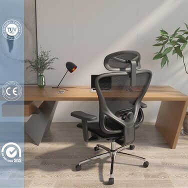 Ергономічний офісний стілець Devoko з ультрам'якими 3D-підлокітниками, регульованою поперековою опорою, стілець для письмового сто