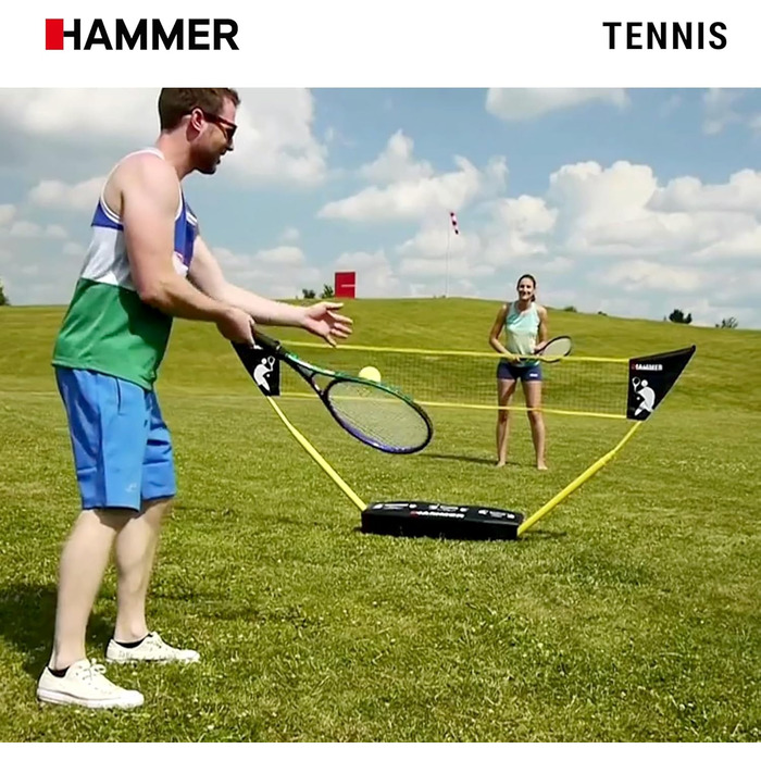 Універсальний спортивний комплект HAMMER 3 в 1: Сітки для волейболу, бадмінтону та тенісу (З футляром-підставкою, для дітей та дорослих, легке складання)