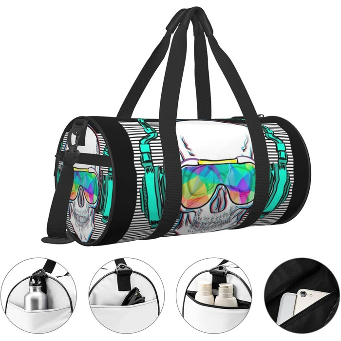 Універсальна спортивна сумка-мішок Музичний Череп, дорожня сумка для чоловіків та жінок
