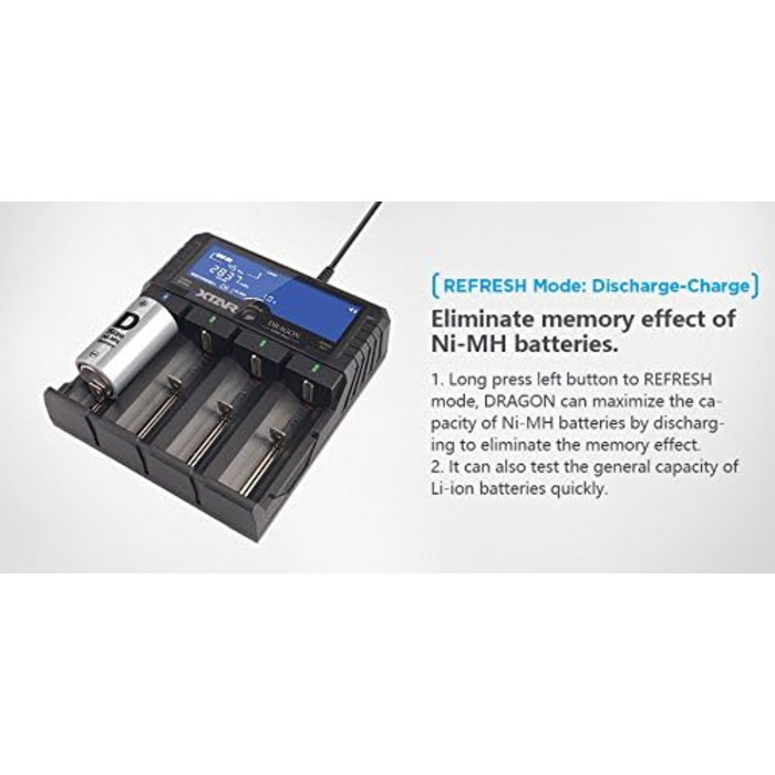 Зарядний пристрій XTAR VP4 Plus Dragon для літій-іонних, нікель-металгідридних та 3s акумуляторних блоків, чорний 5