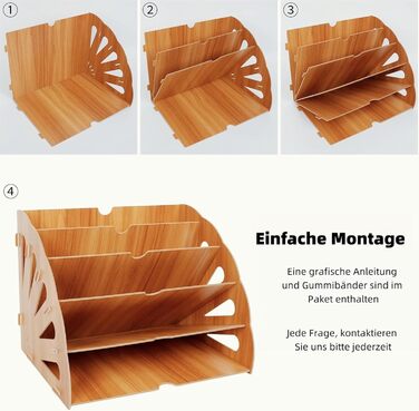 Дерев&39яний лоток для документів, лоток для листів А4 з 5 відділеннями, настільний органайзер для файлів, лоток для паперу, система зберігання файлів, тримач для документів для офісу, тип B