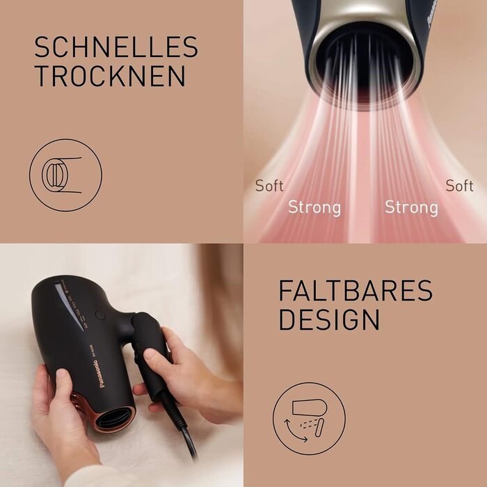 Фен Panasonic EH-NA9J технологія Nanoe (4 режими для волосся, обличчя та шкіри голови, 2 температурні режими, 2 насадки) чорний, ш