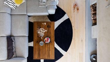 Камені ручної роботи, Килим, Середній ворс, 150 см, Круглий, Сучасний, Шерсть, Передпокій, Спальня, Кухня, Вітальня, Коричневий, К