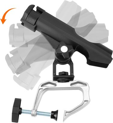 Тримачі для вудок QWORK з 2 частин для човнів, рибальських човнів, каяків - регульовані на 360 градусів тримачі для вудок - легке складання, стабільні та універсальні