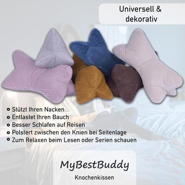 Вельветова золотиста подушка для читання, подушка для шиї, кістяна подушка, валик для шиї, подушка для читання, сертифікована ko-Tex 100 та придатна для прання при 60C - Подушка для шиї, колін або живота для читання або відпочинку - 38x19x19 см