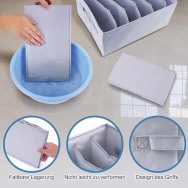 Органайзер для гардеробу, 6 предметів, для штанів, сорочок, спідньої білизни органайзер для шафи, система організації шухляд, органайзер для шухляд, 6 предметів (34*17*12 см - 7 відділень)