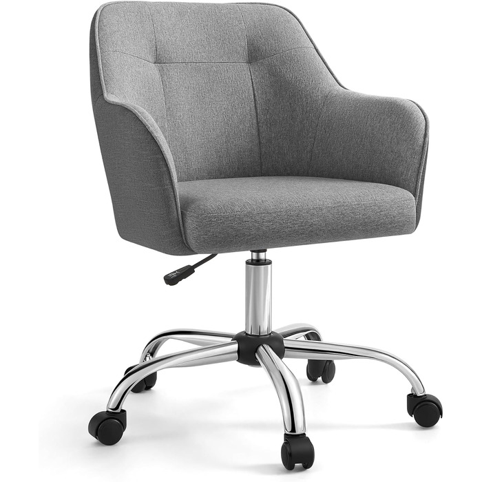 Офісне крісло SONGMICS OBG019G01, навантаження до 110 кг, сталь фанера тканина, сірий
