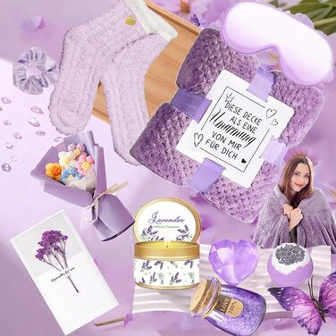 Подарунки для жінок, подарунковий набір на день народження для найкращої подруги, дружини, матері, колеги, сестри з оздоровчим ефектом келих для вина з нержавіючої сталі об&39ємом 40 унцій, ковдра, подарунковий набір з ароматом для ванни з 13 предметів, ф