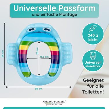 Дитяче сидіння для унітазу - Зручний для дітей дизайн жабки I Дитяче сидіння для унітазу із захистом від бризок I Легко встановити
