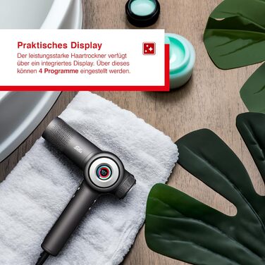 Фен для волосся (Модель 3804) Легкий, з іонізацією, 1600 Вт, 4 режими швидкості, LED-дисплей, програма захисту від посічених кінчиків, дифузор та насадки Професійне укладання волосся, як у салоні краси