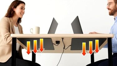 Інфрачервоний обігрівач для столу 200 Вт, що встановлюється під стіл самоклеюча нагрівальна панель для столу та столу Зігріває ноги, регульована яскравість, інфрачервоне випромінювання понад 60 Durensa