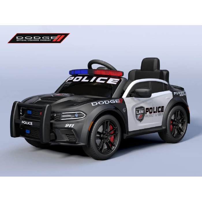 Дитячий транспортний засіб - електромобіль Dodge поліцейський ліцензійний - акумулятор 12В, 2 двигуни - пульт дистанційного керува