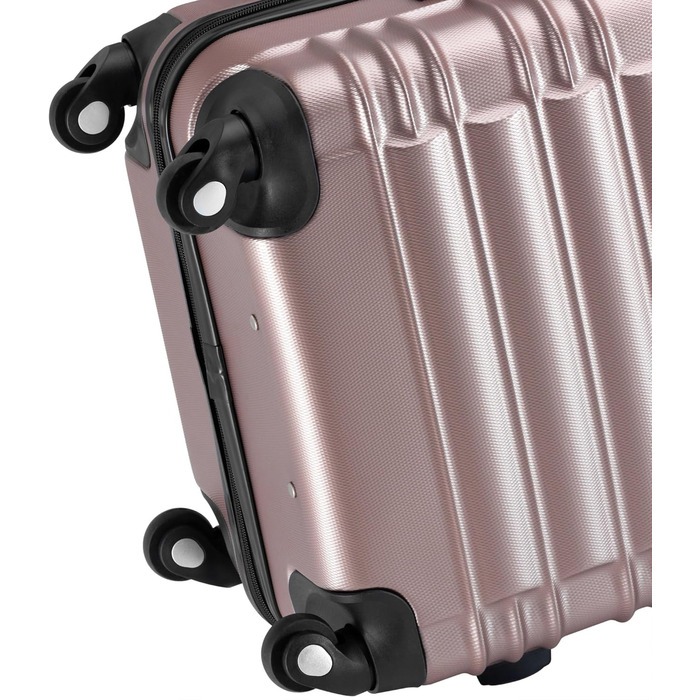 Комплект валіз Zelsius з 4 предметів, рожевий Валізи з твердої оболонки ABS з кодовим замком, 4 колесами та внутрішньою перегородкою Валіза ручної поклажі, комплект з 4 твердих валіз, візок, велика валіза