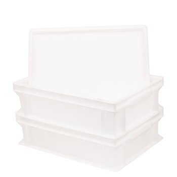 Коробка для тіста для піци Pimotti з кришкою (2 коробки 1 кришка) розміром 30 x 40 x 12 см, пластиковий контейнер для тіста для піци, контейнер, що штабелюється, коробка для розстойки (2 x 11,5 літрів), комплект з 2 шт. з 1 кришкою