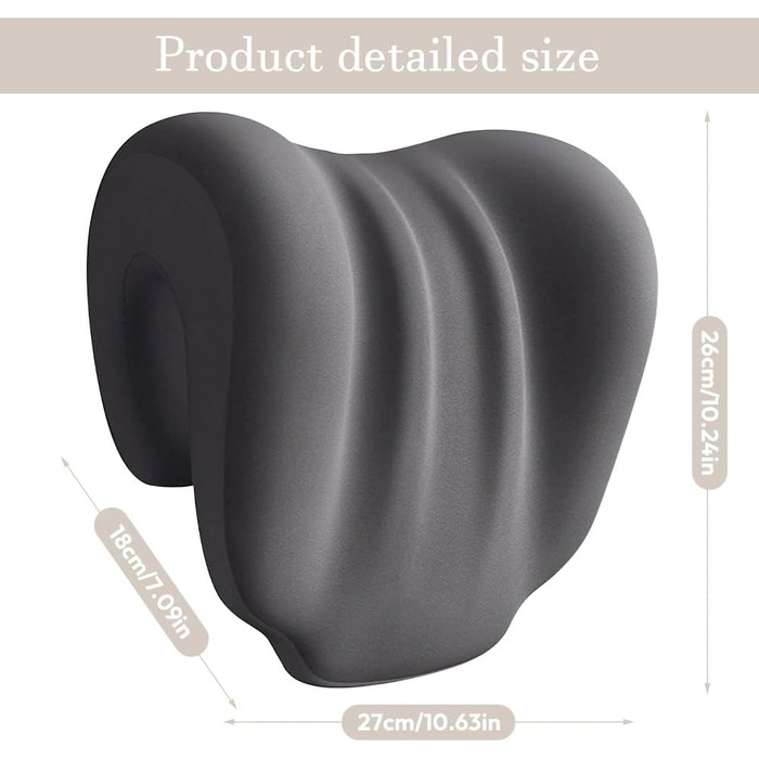 Підтримка шиї з ефектом пам&39яті, підтримка шиї для офісних стільців, подушка для шиї офісного стільця, підголівник подушки для шиї, подушка для підголівника для дорослих та студентів (темно-сіра)