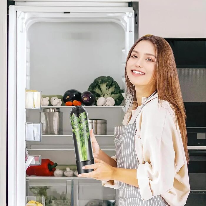 Набір із 6 контейнерів для трав для дверцят холодильника Зберігає свіжість коріандру, мяти та спаржі в 3 рази довше Преміальний контейнер для трав та горщик для спаржі з резервуаром для води для коріандру, петрушки (без BPA, висота 24,5 см)