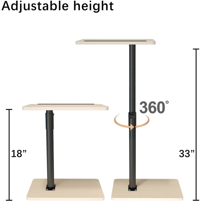 Приставний столик до дивана - журнальний столик з поворотом на 360 та регульованою висотою/дерев&39яний столик для дивана, столик з підлокітниками для дивана, приставний столик для закусок біля ліжка або крісла з відділенням для телефону/планшета (стандар