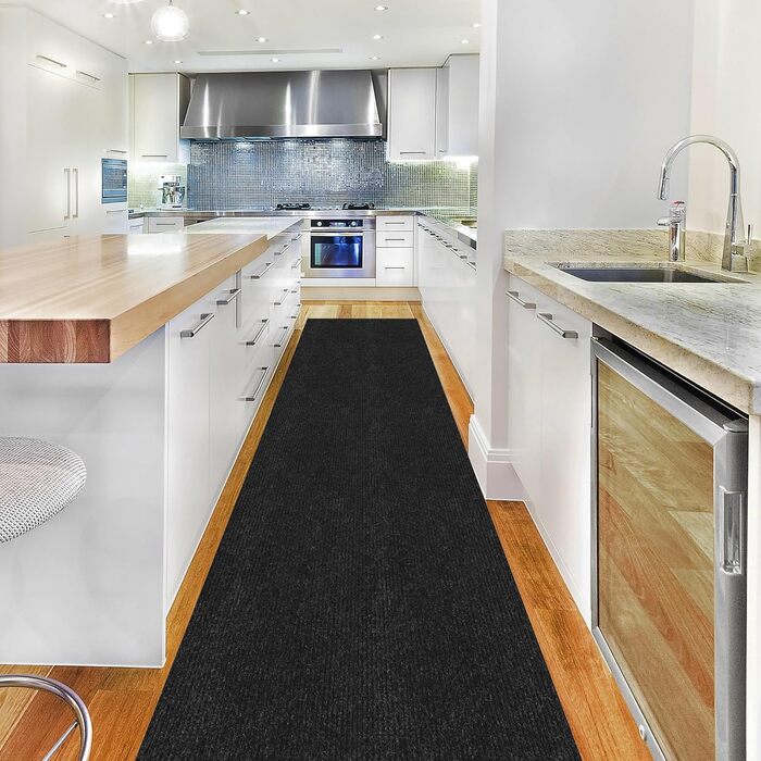 Колекція Ottomanson Scrabe Rib Нековзка гумова основа, суцільний дизайн, 70 x 50 см, для використання всередині та зовні приміщень, 70 x 50 см, чорний Чорний 2&397&39&39 x 20&39