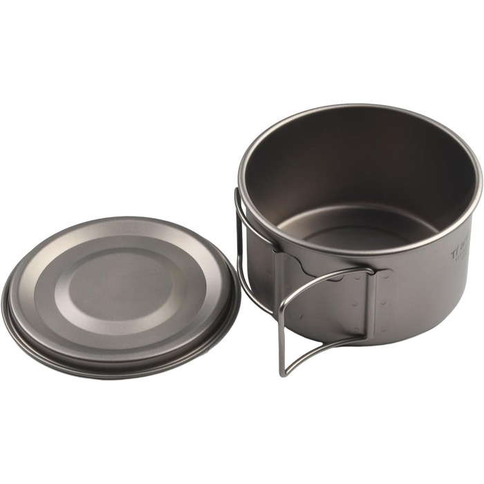 Титанова миска для кемпінгу зі складною ручкою, 450 мл або 600 мл, надлегка, стійка до іржі, посуд для приготування їжі, походів, бекпекінгу, пригод на природі