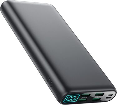 Унікальний 5 виходів і 0-100 РК-дисплей Powerbank USB C Портативний зовнішній зарядний пристрій Зовнішній акумулятор Сумісний з iPhone 15 14 13 Pro Max Samsung S23 S22 Huawei тощо, 27000mAh