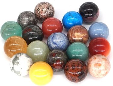 Колір моховий агат), 30mm Natural Gemstone Sphere Crystal Reiki Healing Energy Globe Home Decor Hand PlayStone Ball (