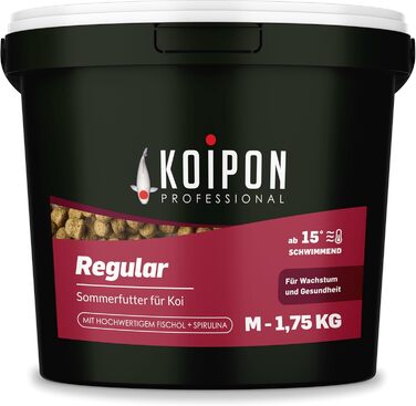 Звичайний літній корм для коропів Коі 1,75 кг, плаваючий, 1 спіруліни, корм для ставка, гранули 6 мм, корм для коропів Коі, придатний як корм для золотих рибок