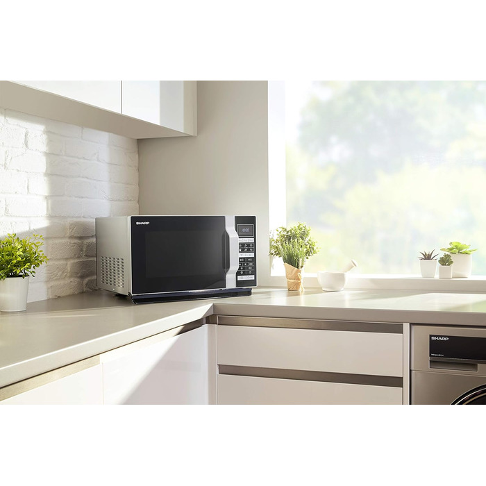 Мікрохвильова піч Sharp R-860S 3-в-1, гриль і гаряче повітря / 25 л / 900 Вт / 49 см / автоматична програма / розморожування за вагою та часом / нержавіюча сталь