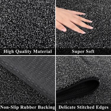 Килимова доріжка SHACOS 60x180 см, нековзка доріжка для передпокою, м&39який кухонний килимок, можна прати, сучасна доріжка для передпокою для кухні, входу, вітальні, чорний/сірий 60x180 см сірий/чорний