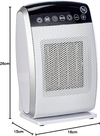 Тепловентилятор Fakir Prestige HL 300 керамічний вентилятор із сенсорним світлодіодним дисплеєм, 1800 Вт з 3 режимами нагріву, ефективною функцією ECO та таймером