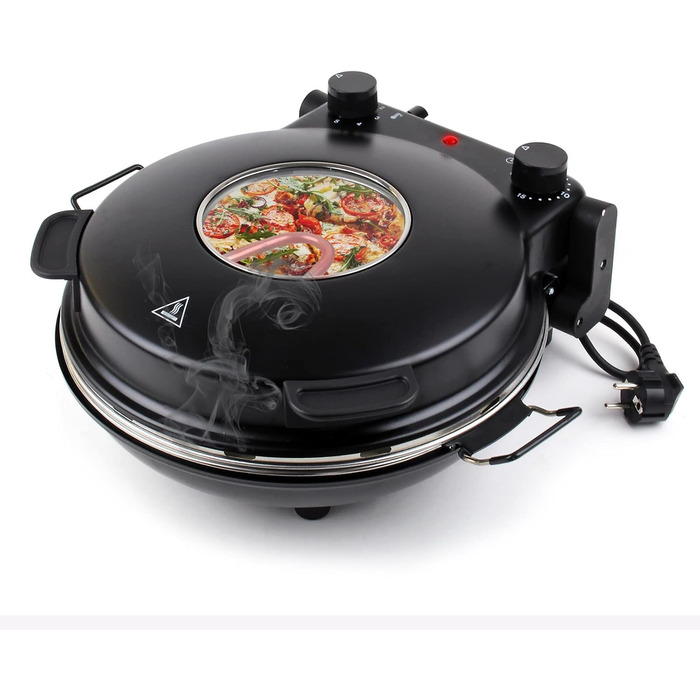 Піцайола зі стільницею з керамічного каменю Ø32 см і оглядовим вікном, два нагрівальні елементи max. 400C, з таймером