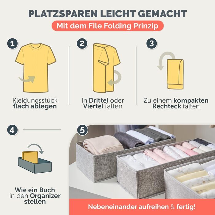 Набір органайзерів для гардеробу, 8 шт. - Різні органайзери для гардеробу для комодів HEMNES - Складані коробки для бюстгальтерів, футболок - Органайзер для гардеробу - Сортер для гардеробу, сірий, подвійний Hemnes
