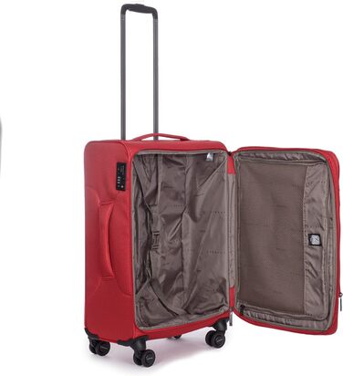 Валіза Stratic Light Soft Shell, на візках, ручна поклажа, замок TSA, 4 колеса, розширювана, червона