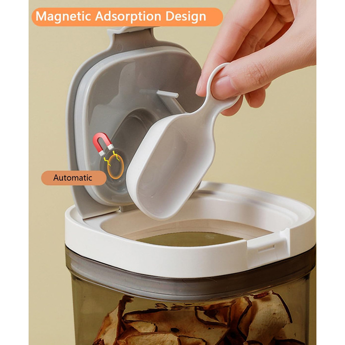 Герметичні контейнери для зберігання з кришками, контейнери типу шейкера з ложками, контейнери для зберігання сухих продуктів, кухонне приладдя, таке як крупи, борошно, кава, кавові зерна, та кавові коробки для дорослих, набір з 3 предметів (3 шт.) 1 x 18