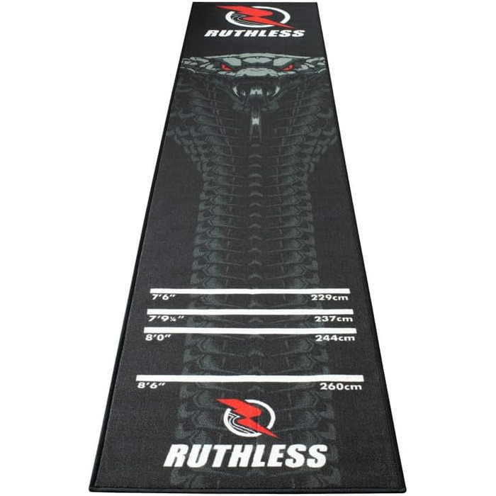 Килимок для дротиків Ruthless Міцний, нековзний та довговічний килимок для дротиків на підлогу, чорний Cobra