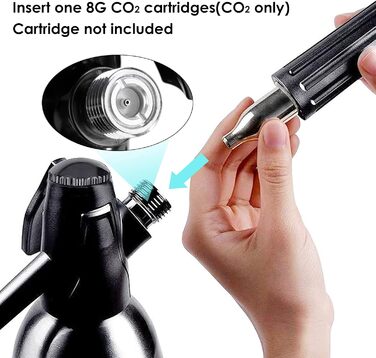 Виробник газованої води, Виробник газованої води 1 л, пляшка для сифона з газованою водою з регулятором тиску, алюмінієвий виробник газованої води для домашніх соків, мохіто, коктейлів, напоїв