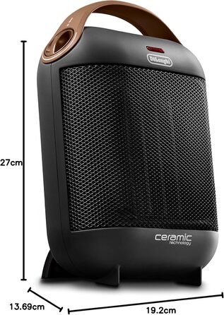Керамічний нагрівач De&39Longhi HFX30C18.AG Портативний нагрівач для швидкого та цілеспрямованого нагрівання 2 рівні потужності Функція захисту від замерзання Потужність 1800 Вт Сірий